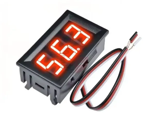 Voltímetro digital led, testador de capacidade de bateria 5v, 12v e 24v.