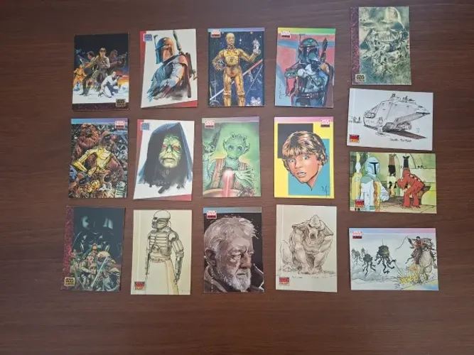 16 cards antigos Star Wars Topps 1993