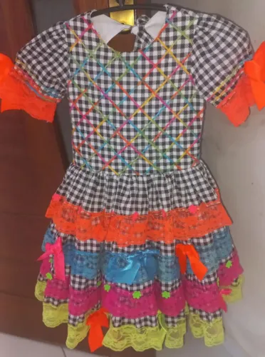 Vestido xadrez junino - Infantil
