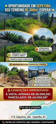 Oportunidade em Sepetiba: Excelente terreno 30x10.