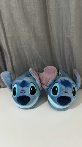 Pantufa Stitch 3d Disney Azul Tamanho M