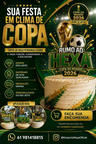 TOPO DE BOLO - ENTRE NO CLIMA DA COPA DO MUNDO 2026
