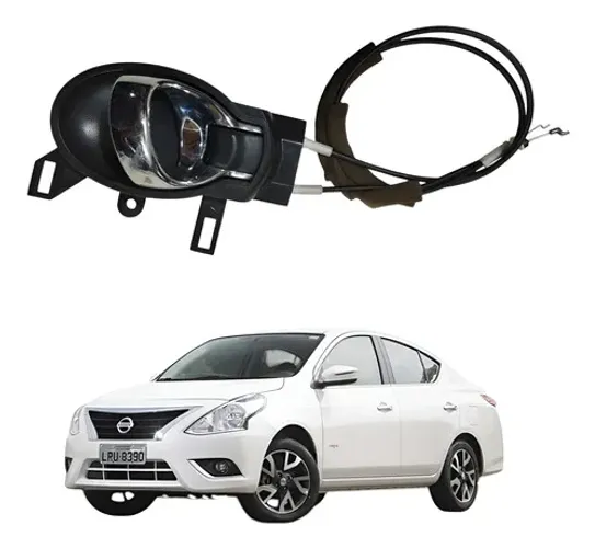 Maçaneta Interna Porta Dianteira Direita Nissan Versa 2015 Preto Dianteira