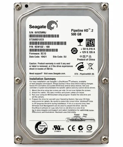 HD Seagate Pipeline 500GB SATA II 3,5" ST3500312CS Testado