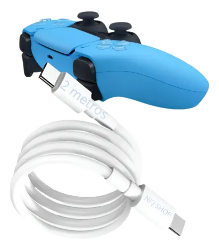 Fio Cabo Tipo Usb C Compatível Com Controle Ps5 2 Metros 60w
