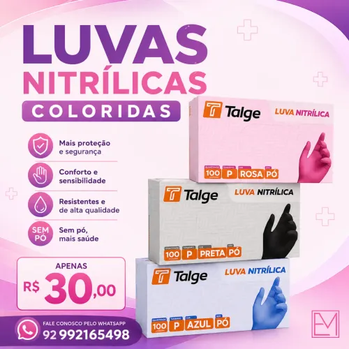 Luvas Descartáveis Coloridas