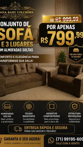 Conjunto Estofado 2 e 3 lugares