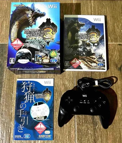 MONSTER HUNTER 3 CLASSIC CONTROLLER PRO PACK NINTENDO WII ORIGINAL 