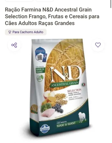 Ração Farmina N&D Ancestral Grain Selection para Adultos Raças Grandes