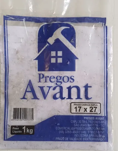 Prego 17x27 - Cabeça dupla - R$ 13,00 kg