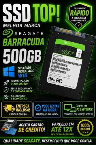 SSD Seagate Barracuda 500GB com sustema PC ou Notebook entrego