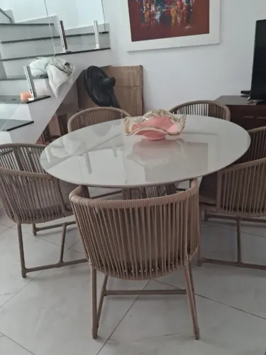 Conjunto de Mesa de Jantar em Corda Náutica - 5 Lugares