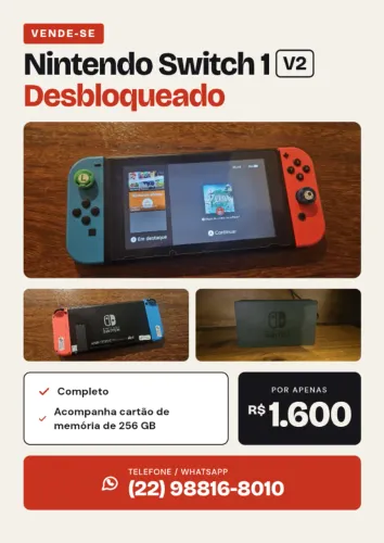 Nintendo Switch 1 v2 Desbloqueado