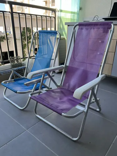 2 cadeiras de praia + 1 guarda-sol