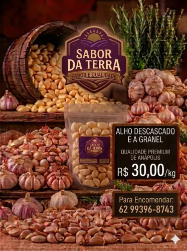  Vende-se alho descascado e a granel  30,00 reais o kilo telefone * 