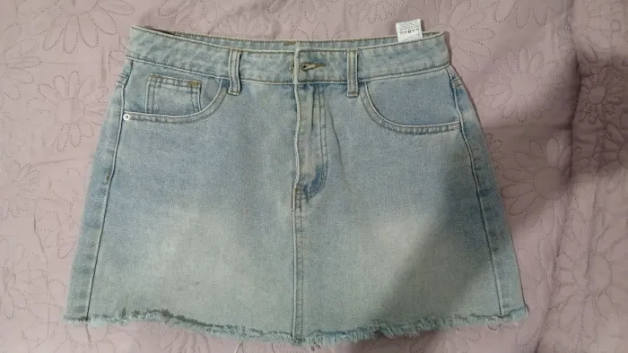 Saia Jeans Azul Shein