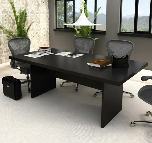 Mesa para Reunião 6 Lugares 200x100cm Preto