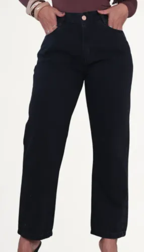 Calça Jeans Feminina Naraka Cintura Alta Reta 100% Algodão Clássica Tamanho 38 - NOVA