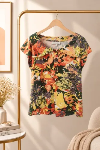 Blusa estampada em corte evasê da Corpo e Alma