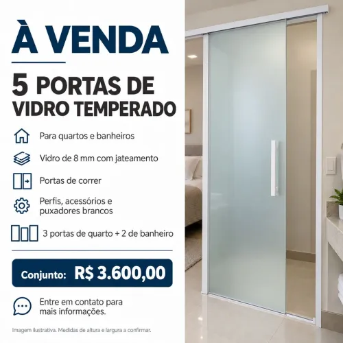 Porta de vidro de correr blindex