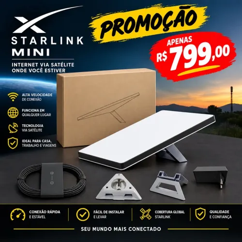 Promoção Starlink Mini, nova lacrada