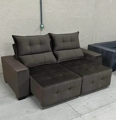 Sofá Cama Retrátil e Reclinável Novo, 2,00m Entrega Grátis
