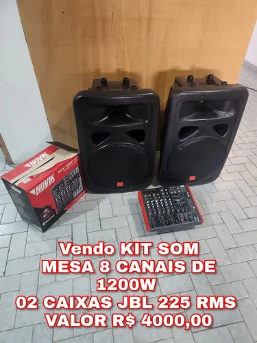 2 Caixas Passivas JBL 225 rms + Mesa Novik 1200w