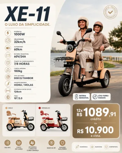 Triciclo elétrico XE-11 1000w