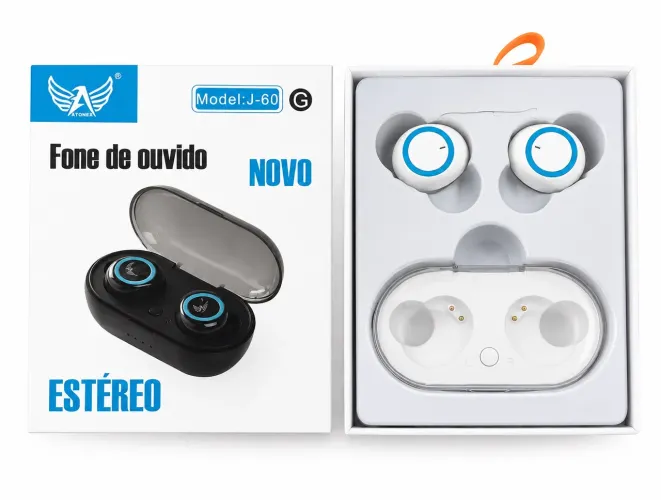 Fone de Ouvido Bluetooth Sem Fio J-60 Estéreo - Novo Lacrado
