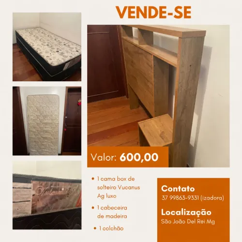 Vendo cama box+ cabeceira de madeira+ colchão 