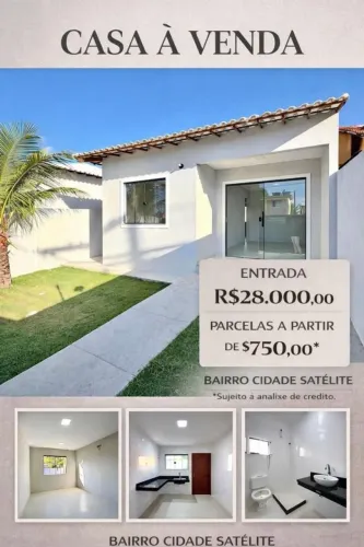 CASA A VENDA NO BAIRRO CIDADE SATÉLITE