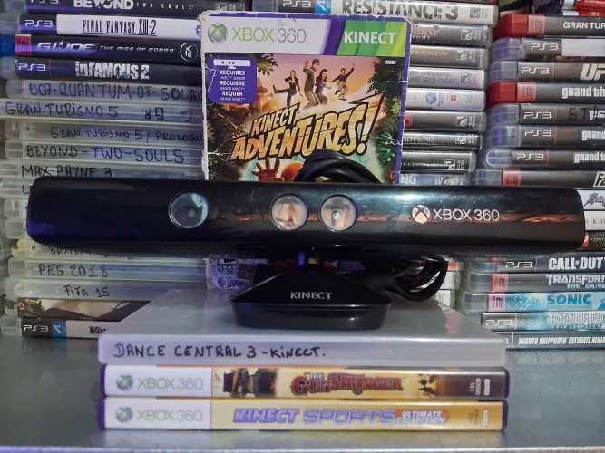 Sensor Kinect + 4 jogos Xbox 360