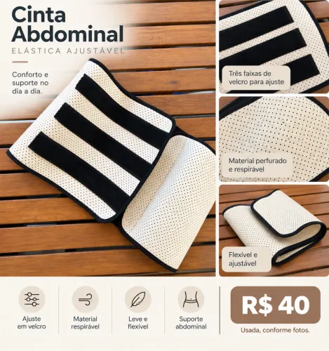 Cinta Abdominal Elástica Ajustável