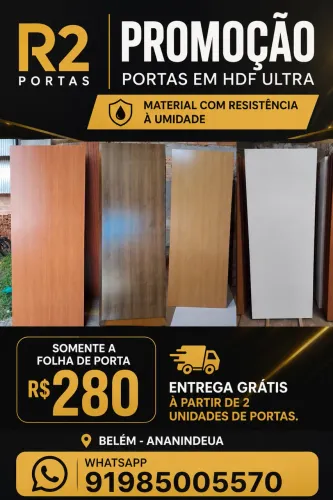 Portas em HDF Ultra R$ 280