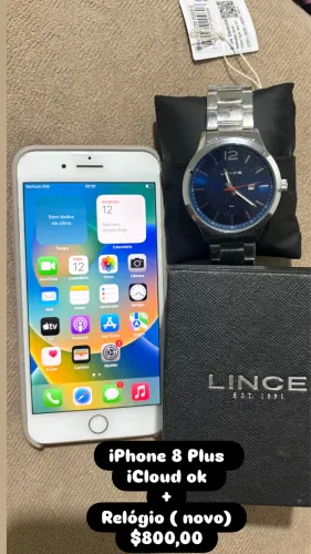 iPhone 8 Plus e relógio novo