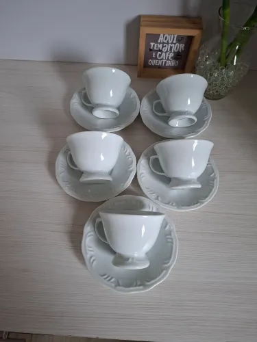 5 Xícaras de Chá Porcelana Shimith