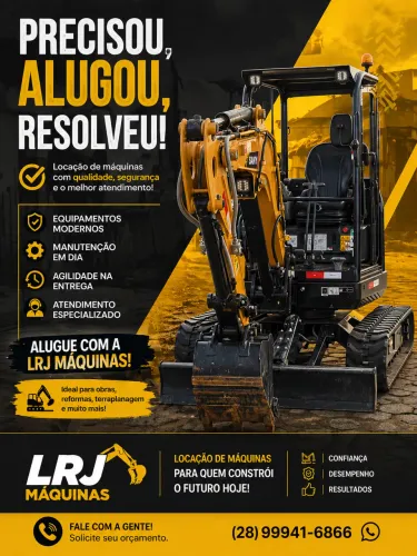Locação de mini escavadeira