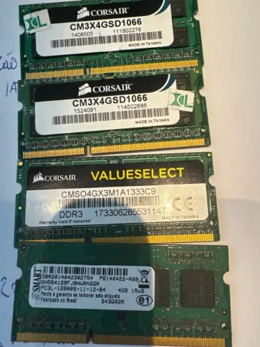 Lote 4 Memórias Ram Notebook Ddr3 / Ddr3l Total 16gb (corsair / Smart)