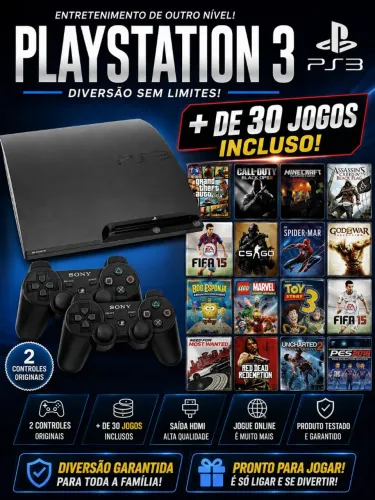 Ps3 com 30 jogos
