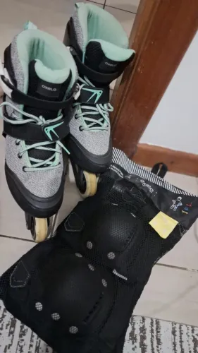 Patins Inline Oxelo 36-38 com kit proteção