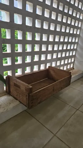 caixa madeira decoração feira