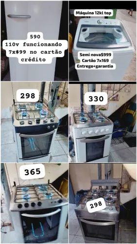 Fogão geladeira e máquina com preço bom e garantia entrega passo cartão