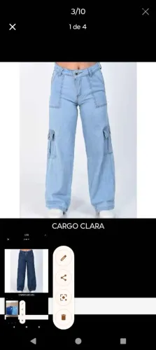 Calça jeans cargo feminino infantil