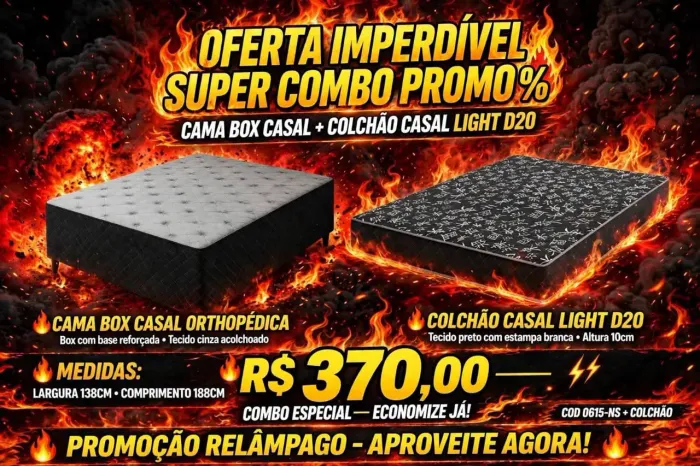 Cama Box Casal+ Colchão