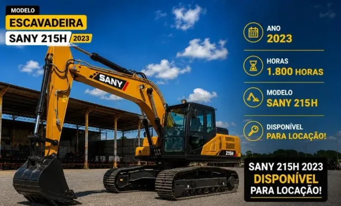 Escavadeira Hidráulica Sany 215H 22T 2023. Oportunidade!!!