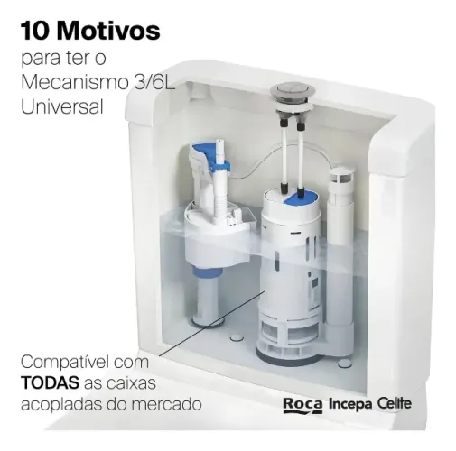 Kit Completo Reparo Interno para Caixa Acoplada Roca Inspira - Original