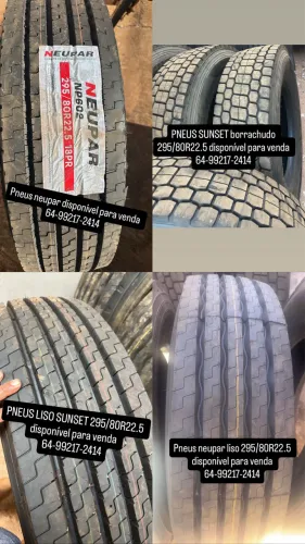 Pneus liso e borrachudo 295-80R 22.5