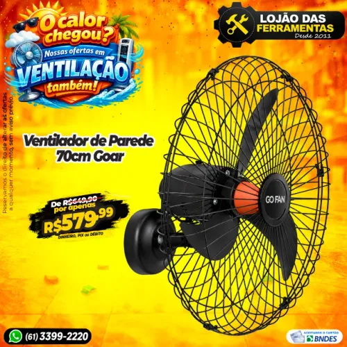 Ventilador de Parede 70cm Goar