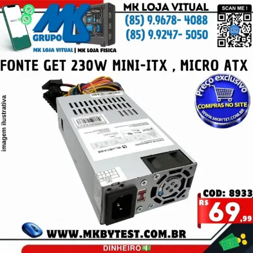 fonte get 230w mini-itx , micro atx