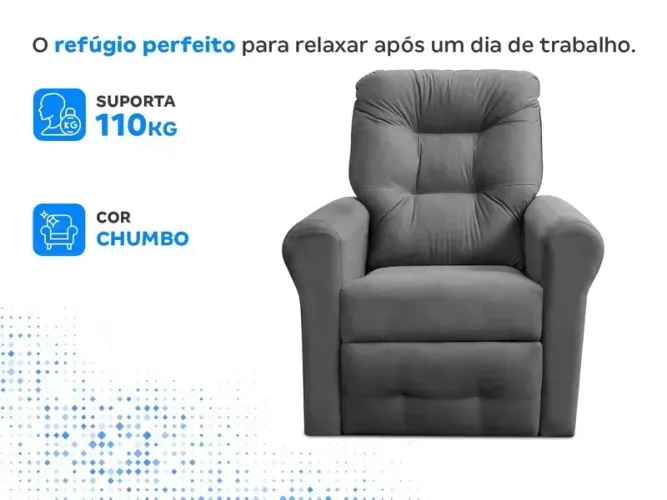 Poltrona Reclinável Moderno 3 Posições Matrix Caravelli